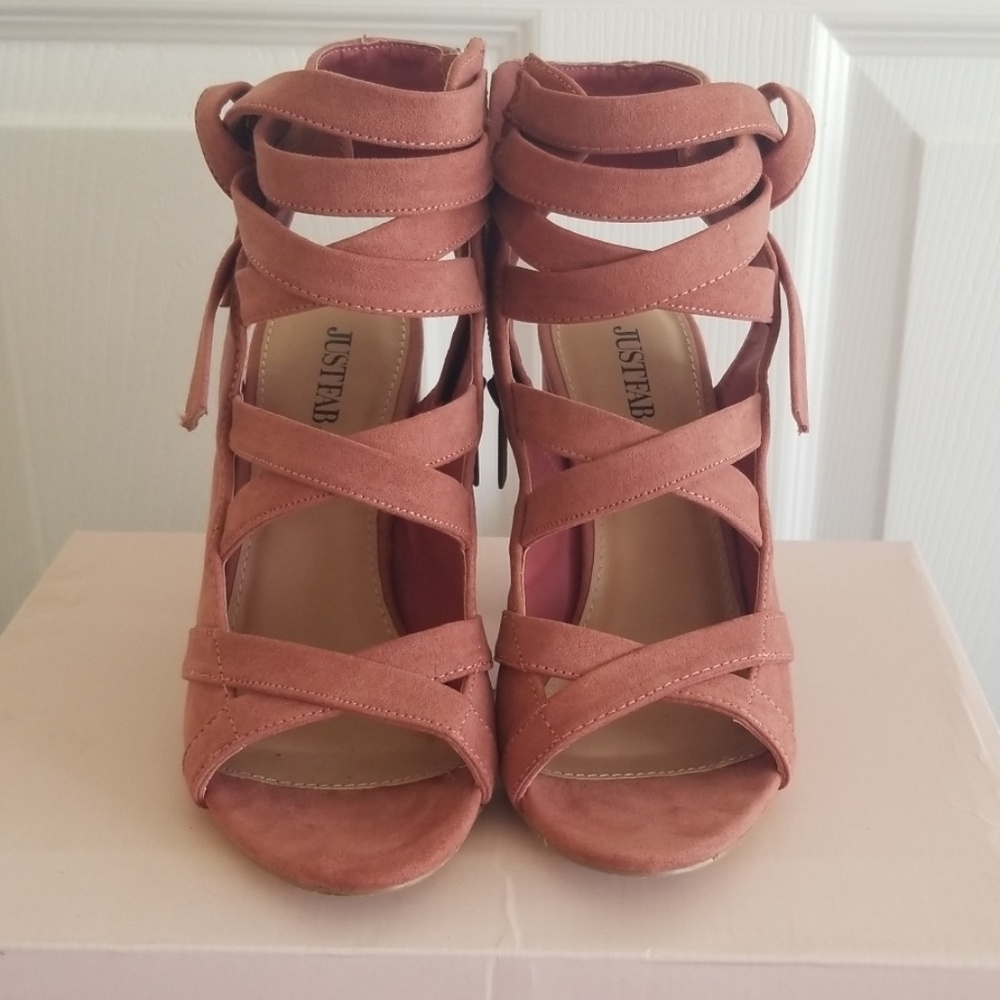 Blush Faux Suede Sandals